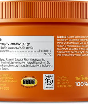 Zesty Paws Puppy Probiotics for Dogs - for Digestive Health, Gut Flora & Immune System Support - Dog Probiotics for Puppies with Bacillus subtilis & Pumpkin - 90 Count