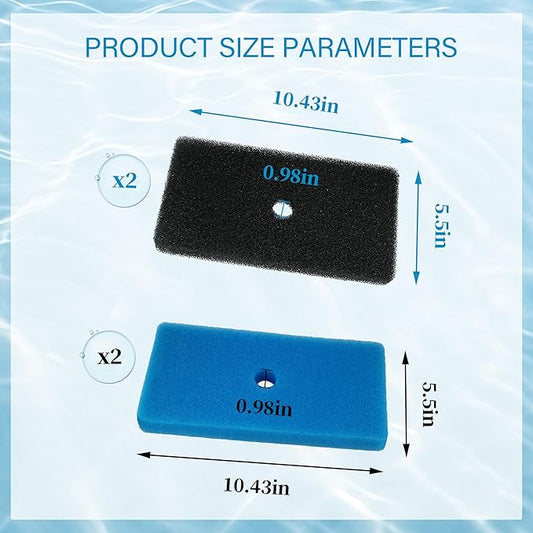 Pond Filter Pads for Outdoor Ponds - Coarse and Fine Pond Filter Media for Pond 871980305528 Compatible with 52231 and 52229 Filter Box, Sponge Filters Replacement for Fish Ponds -2 Sets