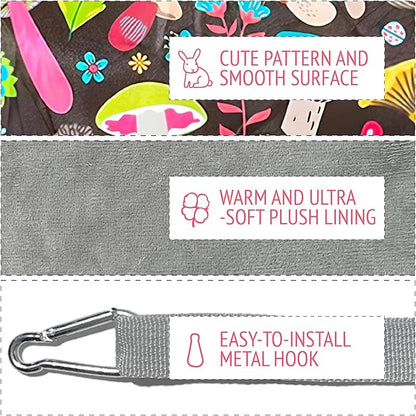 Guinea Pig Hammock,4 Pack Ferret Hammock Small Pets Hanging Hammock Ferret Hideout Bed Hamster Cage Accessories for Guinea Pig,Rat,Sugar Glider,Squirrel,Hamster(Mushrooms)