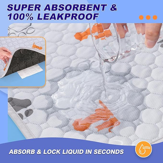 Washable Pee Pads for Dogs, 2 Pack Absorbent Reusable Training Dog Pads Pet Puppy Pads, Non-Slip Potty Pads for Whelping, Playpen, Crate, Bed, Orange, 24"x48"