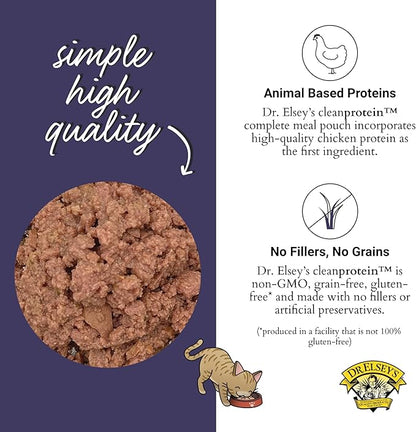 Dr. Elsey's Clean Protein Chicken Home Style Recipe All-Meat Pouch (Pack of 12)