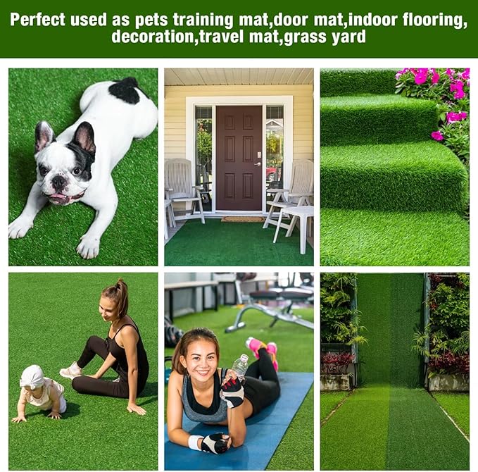 GLOBREEN Grass Pad for Dog Large Size - 2FTx6FT, Dog Potty Training Turf, Indoor Outdoor Pets Pee Fake Grass for Balcony Patio Yard