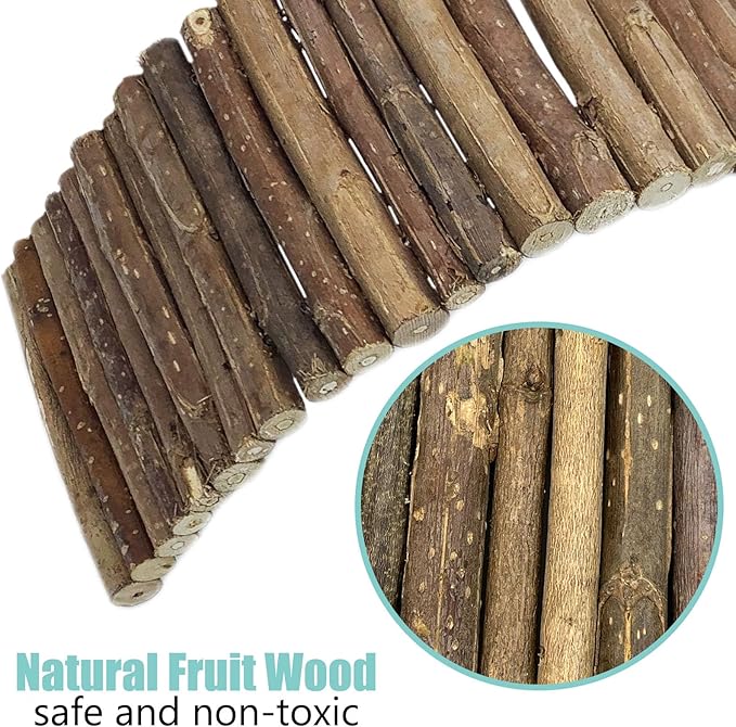 Tfwadmx Wooden Hamster Bridge, Extra Large - Small Animal Bendy Bridge Tunnel Hut Hideout Ladder Hideaway Climbing Chew Toy for Gerbil Guinea Pig Chinchilla Rabbit Ferret Hedgehog Rat Gerbil