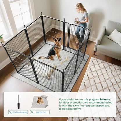 FXW Rollick Unleashed Dog Playpen for Indoor, Yard, RV Camping, 40 inch 8 Panels for Medium and Large Dogs, Black│Patented