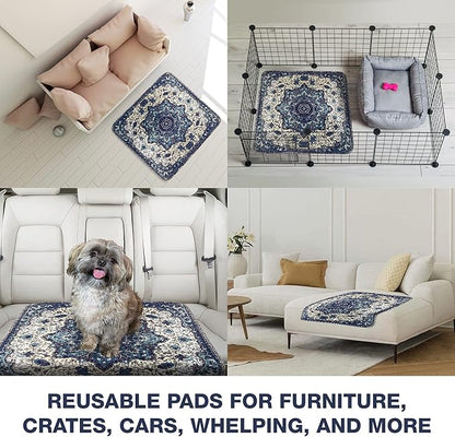 Washable Pee Pads for Dogs - Super Absorbent Reusable Puppy Training Pads - 100% Waterproof, Leak-Proof & Non-Slip Whelping Pads for Pet Housebreaking