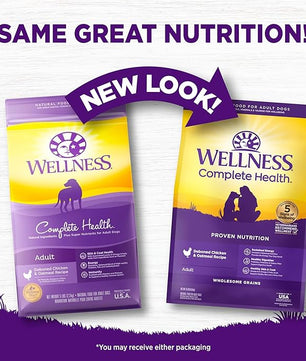 Wellness Complete Health Dry Dog Food with Grains, Natural Ingredients, Made in USA with Real Meat, All Breeds for Adult Dogs (Chicken & Oatmeal, 15-Pound Bag)