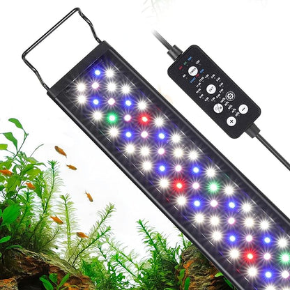 hygger 24W LED Aquarium Light, 24-30 Inch Fish Tank Light with Timer Auto On/Off, Sunrise Sunset Mode, Adjustable Brightness and Colors, Full Spectrum Light with Extendable Brackets for Freshwater