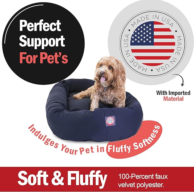 Majestic Pet 32 inch Blue Bagel Dog Bed Products