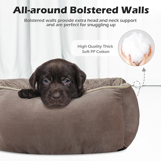 INVENHO Small Dog Bed Rectangle Washable Orthopedic Soft Calming Sleeping Durable Pet Cuddler with Anti-Slip Bottom