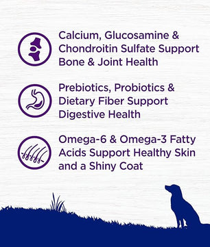 Wellness Complete Health Large Breed Adult Dry Dog Food, No Corn or Wheat, Made in USA with Real Meat, Natural Ingredients, Glucosamine, Probiotics & Omega Fatty Acids (30-Pound Bag)