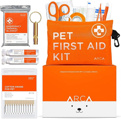 Dog First Aid Kit - Pet Emergency Kit - Water Resistant High Visibility Reflective First Aid Pouch Dog Camping Essentials for Hiking, Backpacking, Sports, Hunting