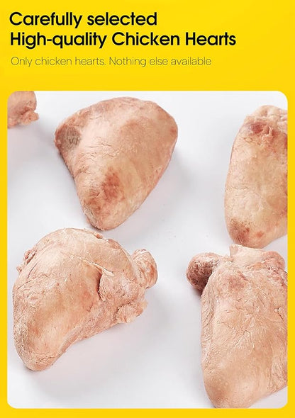 7 OZ Freeze Dried Chicken Hearts Treats for Dogs Cats, High Protein Raw Dog Food Topper, Single Fresh Ingredient Treats, Rawhide Free