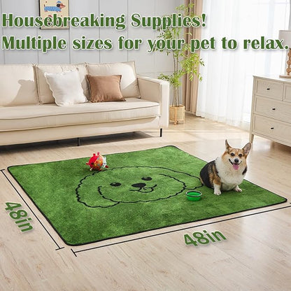 Qeils Reusable Puppy Pads, Washable Pee Pads for Dogs 2 Pack Durable Absorbent Leakproof Dog Training Pads for Home or Travel, Non-Slip Wee Wee Pads Potty Pads 48"x48"