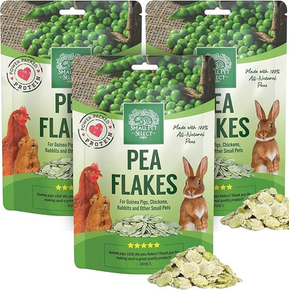 Small Pet Select - Pea Flakes, Treats for Rabbit Bunny, Guinea Pig, Chickens, Bunny, Hamster, and Other Small Pets, 3 lb (Three Pack, 1lb)