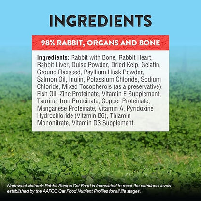 Northwest Naturals Freeze-Dried Rabbit Cat & Kitten Food – Bite-Sized Nibbles – Healthy, Limited, Human-Grade Ingredients, All-Natural, High-Protein Raw Diet – Complete & Balanced – 11 oz (Pack of 3)