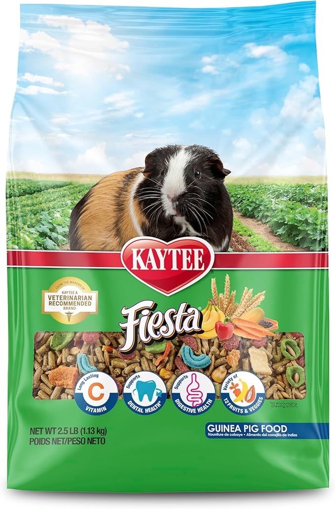 Kaytee Fiesta Guinea Pig Food, Nutritious and Fun Blend, Supports Dental Health and Digestion, 2.5 pounds