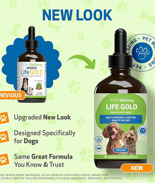Life Gold for Dogs - Supports Detoxification, Immune System Health, Antioxidants - Vet-Formulated Herbal Supplement – 4 oz (118 ml)