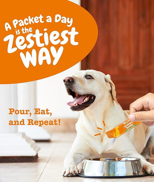 Zesty Paws Powder Probiotics for Dogs - Meal Topper for Digestive, Immune System Support - Premium DE111 Dog Probiotics for Digestive Health - Inulin Fiber & Yeast Extract - Pumpkin Flavor - 30 Ct
