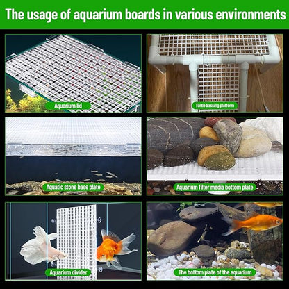 VOGGV 4 Aquarium Lid Hood Fish Tank Cover with Plastic Grid Panel Egg Crate Grate -Included 6PCS*6mm and 6PCS*10mm Fish Tank Lid Clips