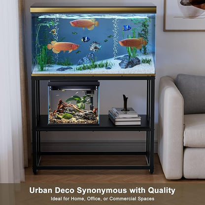 Urban Deco 40 Gallon Fish Tank Stand 660LBS Capacity For Aquarium Stand Metal Fish Tank Stand 38.2"x18.5"x29.5" Dual-Layer Design Terrarium Stand Ideal for Home and Office