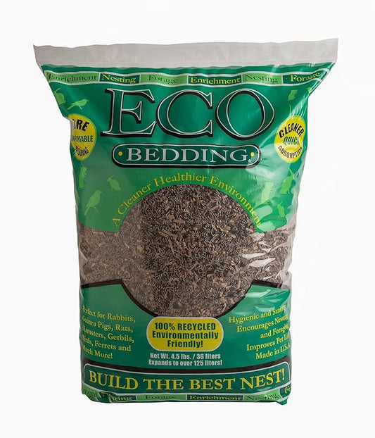Eco Bedding 99% Dust-Free Paper Bedding for Small Pets and Birds, Eco Natural, 4.5L - Safe, Clean, Ideal Nesting & Burrowing Material for Comfort