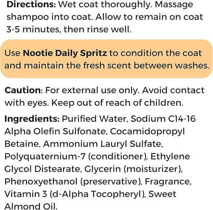 Nootie - Pet Shampoo for Sensitive Skin - Revitalizes Dry Skin & Coat - Natural Ingredients - Gentle Dog Shampoo - Cleans & Conditions,16 oz