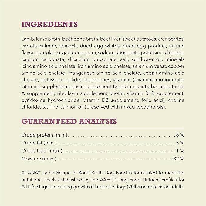 ACANA Premium Chunks in Bone Broth Grain-free Wet Dog Food Lamb Recipe 12.8oz Cans (12 Count)