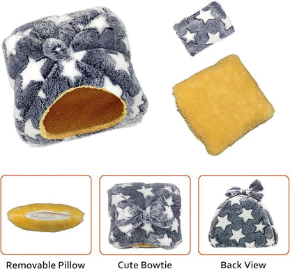 Guinea Pig Bed, Guinea Pig Hideout House Accessories Warm Bed for Small Animals Hamsters Chinchillas Dwarf Bunnies Hedgehogs. L,Greystars
