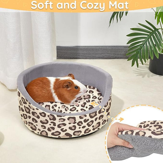 Glittme Soft Rabbit & Guinea Pig Bed - Thick Removable Mat, Machine Washable, Cozy Cuddler Cup Bed for Guinea Pig, Rabbit, Ferret