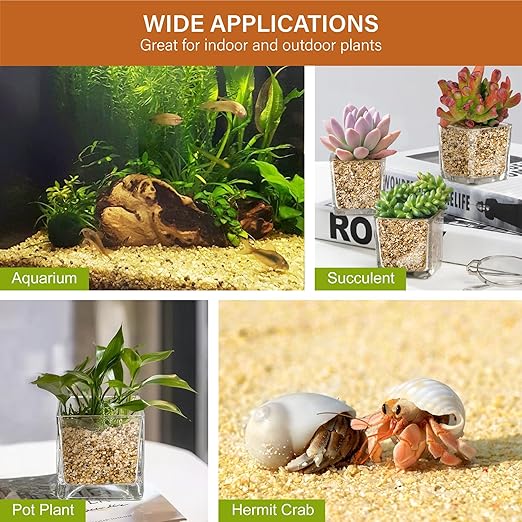 NUPICK 3-5mm Coarse Sand for Plants, 3lb Horticultural Grit for Succulents, Desert Silica Sand for Cactus, Decorative Gravel for Landscaping, Gold Grit for Aquariums, Bonsai, Vases Fillers