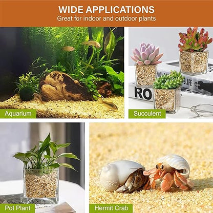 NUPICK 3-5mm Coarse Sand for Plants, 3lb Horticultural Grit for Succulents, Desert Silica Sand for Cactus, Decorative Gravel for Landscaping, Gold Grit for Aquariums, Bonsai, Vases Fillers