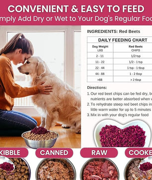 Olewo Original Red Beets for Dogs – Natural Dog Anti Itch, Dog Food Topper, Skin & Coat Support – Dehydrated Vegetables for Dogs, Dog Supplements & Vitamins, Toppers for Dogs, Fiber for Dogs, 5.5 lbs
