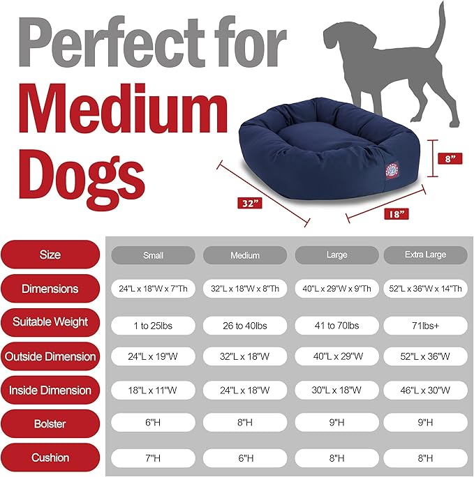 Majestic Pet 32 inch Blue Bagel Dog Bed Products