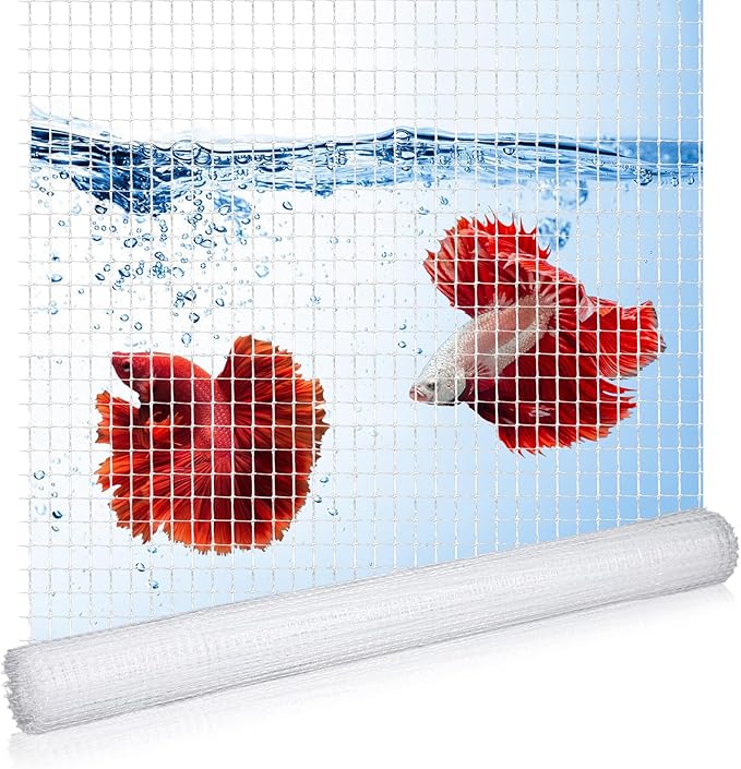 6.5 x 3.3 ft Clear Mesh Netting Aquarium Mesh DIY Fish Tank Net Transparent Fish Tank Lid Aquarium Top Cover Replacement