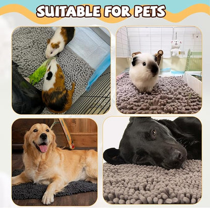 8 Pcs Guinea Pig Liner Washable Rabbit Cage Liner 16x12 Inch Guinea Pig Fleece Mats Reusable Bedding Pee Pads for Small Animals, Bunny (Grey)