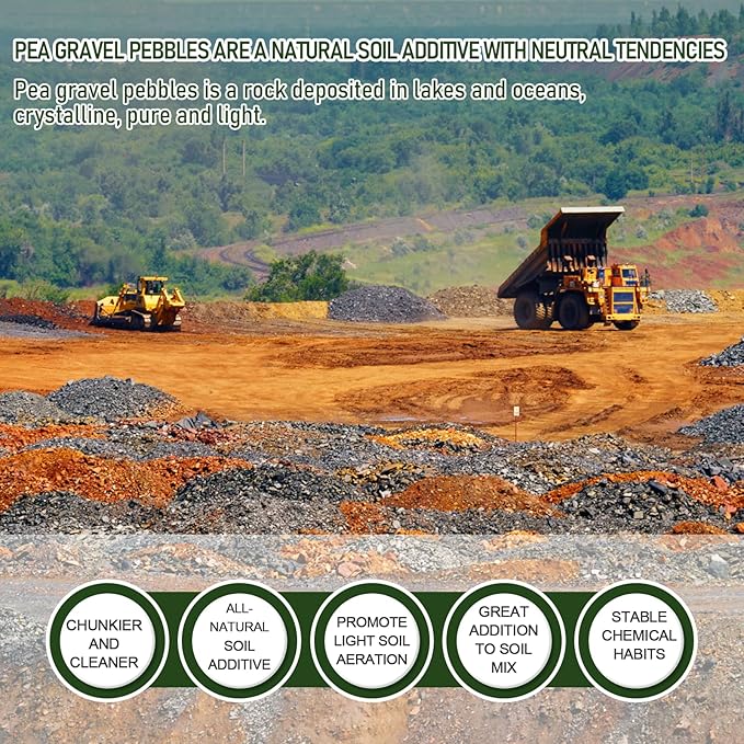 30 LBS GreyMixed Pea Gravel, Natural Succulent and Cactus Gravel Pebbles, Pebbles for Indoor Plants, Natural Gardens Mulching, for Houseplants, for Aquarium Gravel, to Maintain Soil Aeration(4-6mm)