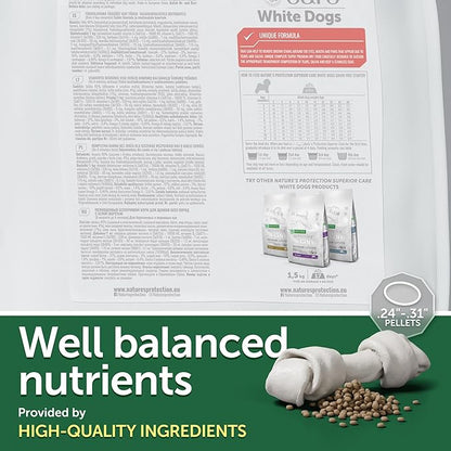 Nature's Protection High Protein Puppy Food Dry - Grain Free Dog Kibble for Small & Large Breed Dogs with Light Fur - Up to 4 Month Puppy or Mother (Superior Care - Salmon, 3.3 lb)