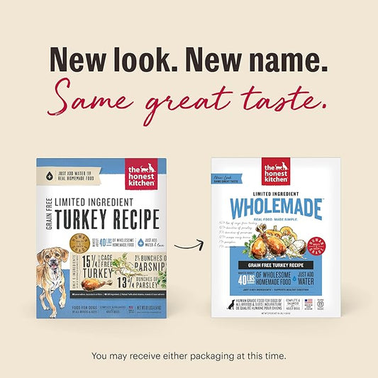 The Honest Kitchen Wholemade™ Limited Ingredient Turkey Dog Food, 4 lb Box