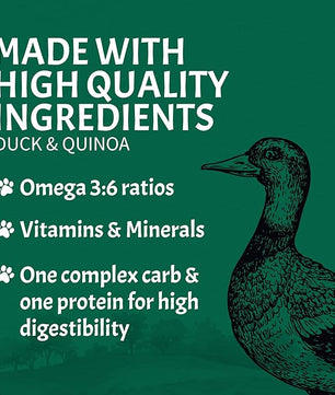 Canine Caviar - Open Sky: Duck & Teff Alkaline Dry Dog Food, Limited Ingredients, Gluten-Free, Based on Science & Research, Veterinary Alternative Diet (11 Pound Bag)