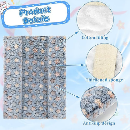 15.7X14 Inch Rabbit Bed, Padded Concave Bed for Small Animals, Cuddle Cushion Plush Mat with Cotton Lounger Pillows for Guinea Pigs, Hamsters, Rabbits, Rats and Bearded Dragons