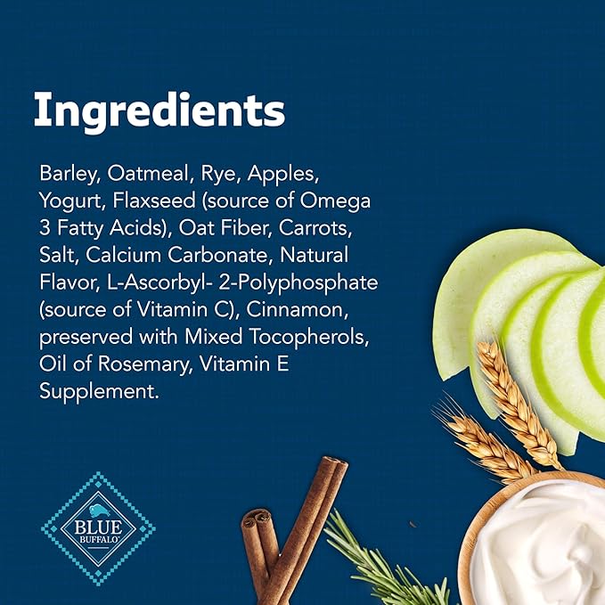 Blue Buffalo Health Bars Crunchy Dog Biscuits, Oven-Baked With Natural Ingredients, Apples & Yogurt, 3.5-lb Box