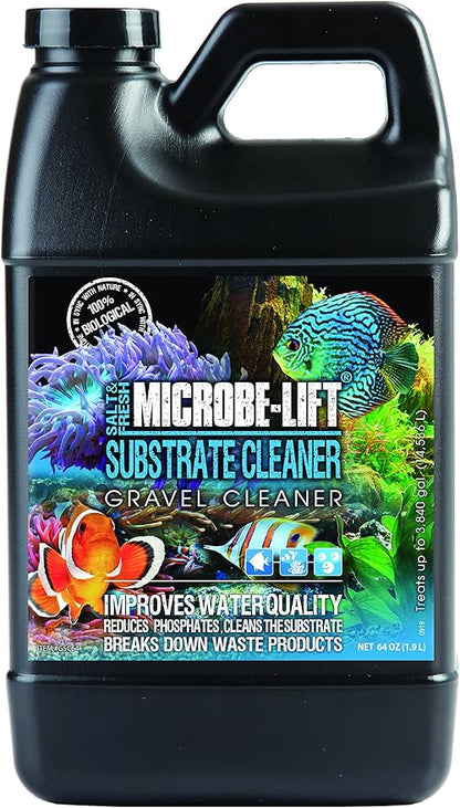 MICROBE-LIFT Professional Gravel & Substrate Cleaner for Freshwater and Saltwater Tanks, 64 Ounces
