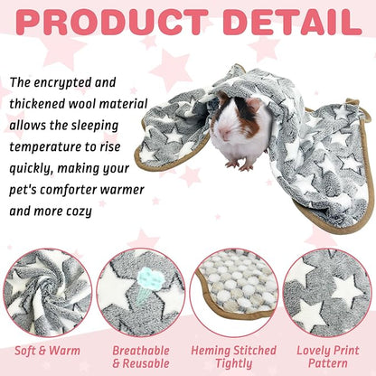PINVNBY 12 PCS Guinea Pig Blanket Washable Fleece Blanket for Guinea Pigs Reusable Small Animal Cage Sleep Mat Bedding Pad for Hamster Bunny Ferret Chinchilla Hedgehog (24 x 16 Inch)