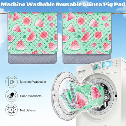 2 Pack Guinea Pig Bedding, Washable Guinea Pig Cage Liner Reusable Guinea Pig Mat Waterproof Guinea Pig Bedding for Cage, Super Absorbant Guinea Pig Pee Pads for Small Animals Hamster Rabbit Squirrel