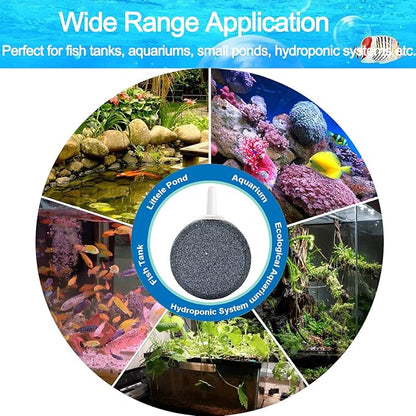 Aquarium Air Stone Disc - 1.6 Inch Bubble Diffuser, 2PCS Aquarium Bubbler Stone, Fish Tank Air Stones, Airstone Bubbler, Aquarium Air Aump Accessories, Air Stones for Aquariums