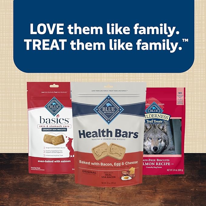 Blue Buffalo Health Bars Crunchy Dog Biscuits, Oven-Baked With Natural Ingredients, Bacon, Egg & Cheese , 16-oz Bag