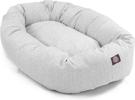 Majestic Pet 40 Inch Bagel Calming Dog Bed Washable – Cozy Soft Round Dog Bed with Spine Support for Dogs to Rest Their Head - Fluffy Donut Dog Bed 40x29x9 (Inch) - Round Pet Bed Large – Gray