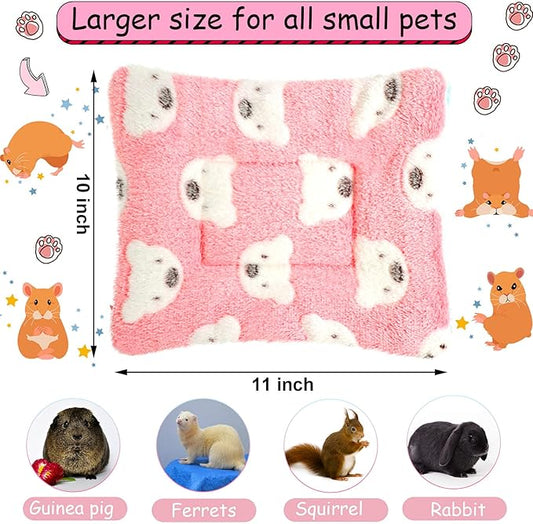 Jetec 3 Pcs Bunny Guinea Pig Beds Soft Bunny Mats Warm Guinea Pig Mat Small Animal Winter Bed Pads Fleece Sleeping Pads for Indoor Rabbit Hamster Squirrel Hedgehog Chinchilla Ferret(Bear)