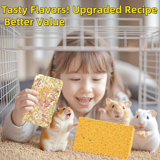 Rabbit Toys 20pcs 2 IN 1 Bunny Crisp Treat Guinea Pig Chew Snack for Cleaning Teeth Enrichment Timothy Hay Chips Hamsters Molar Food For Chinchilla Gerbil Rat Indoor Dental Care Boredom (8+12)