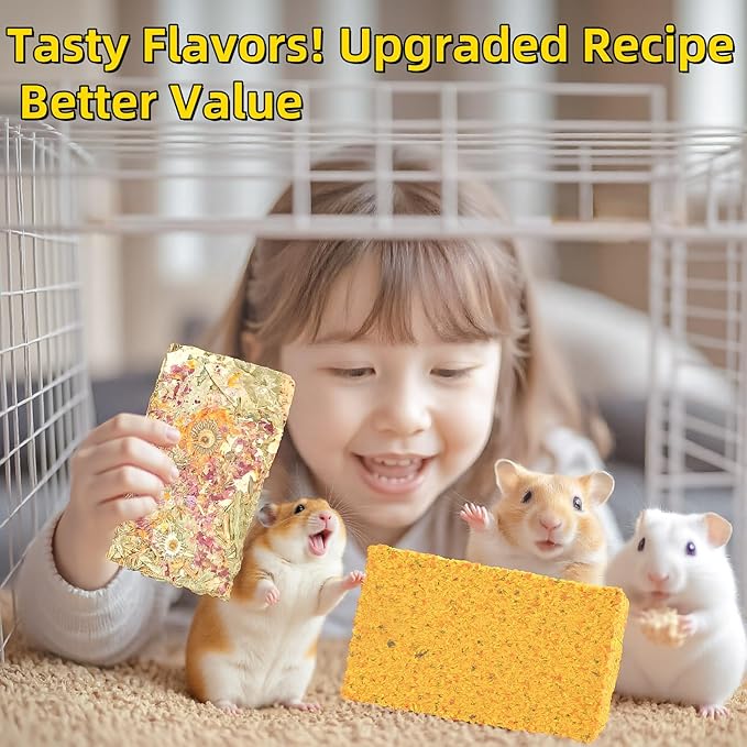 Rabbit Toys 10pcs 2 in 1 Bunny Crisp Treat Guinea Pig Chew Snack for Cleaning Teeth Enrichment Timothy Hay Chips Hamsters Molar Food for Chinchilla Gerbil Rat Indoor Dental Care Boredom (4+6)